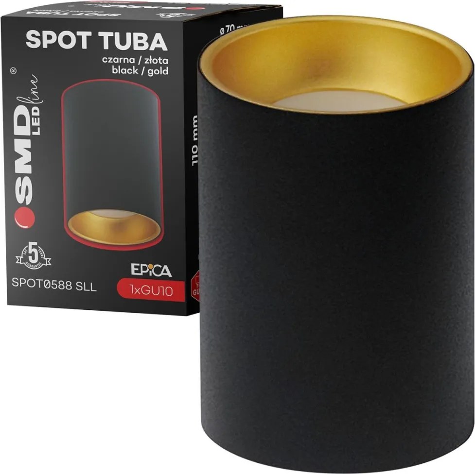SMD LED SPOT0588SLL EPICA Hengeres Mennyezeti Lámpa Fekete GU10 IP20