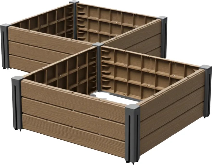 BASE PLANT magaságyás, 61x61x46cm, természetes barna Prosperplast