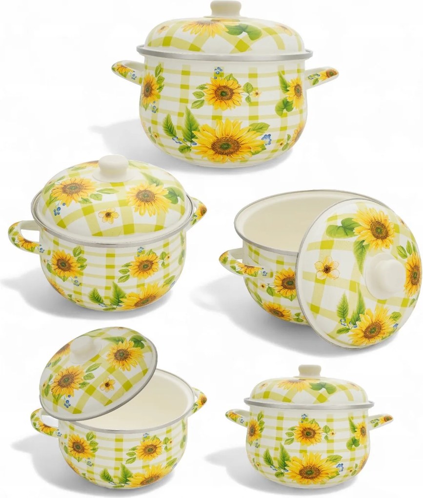 10 db-os zománcozott gáz- és indukciós főzőedény szett