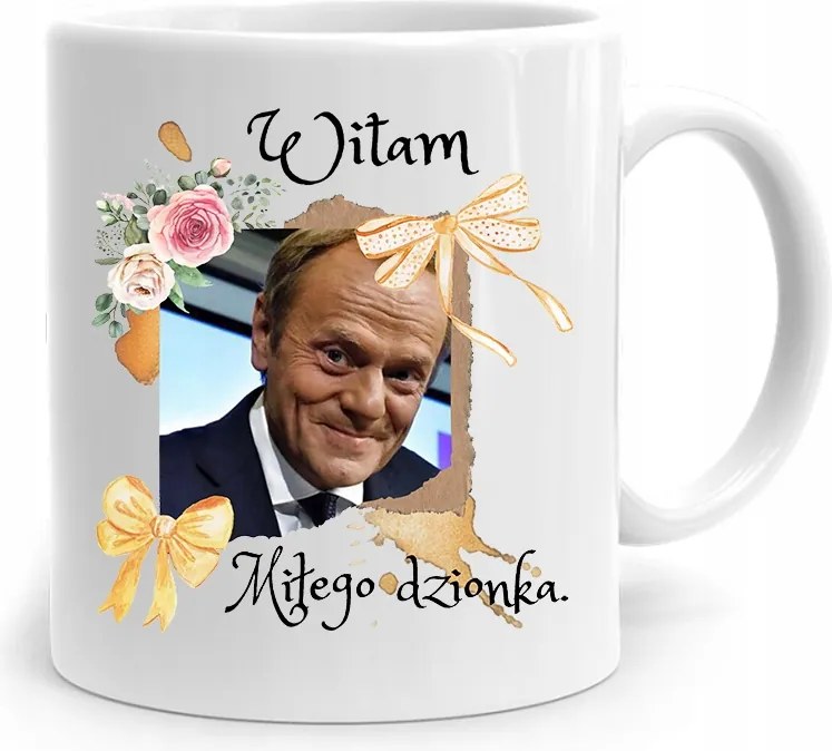 Donald Tusk Bögre Kellemes Nap Platform, fényképes nyomtatással