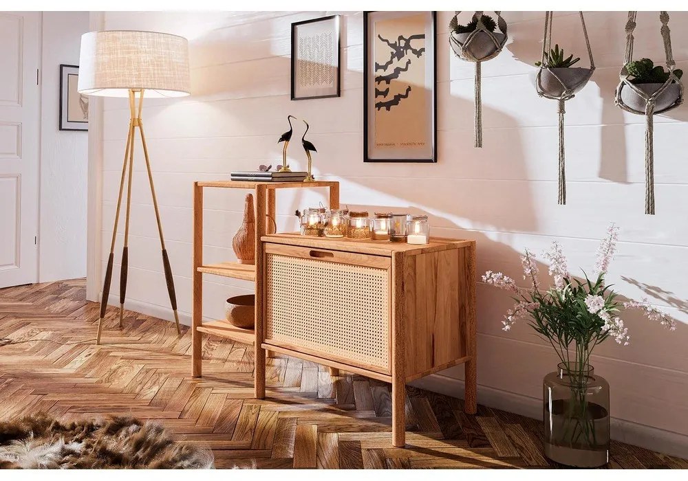 Natúr színű tölgyfa könyvespolc 115x86 cm Pola – The Beds