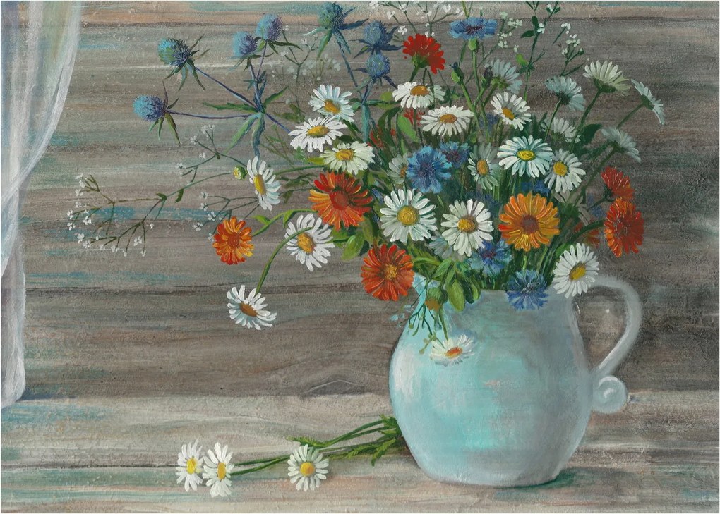 Kép - réti virágok, olajfestmény (70x50 cm)