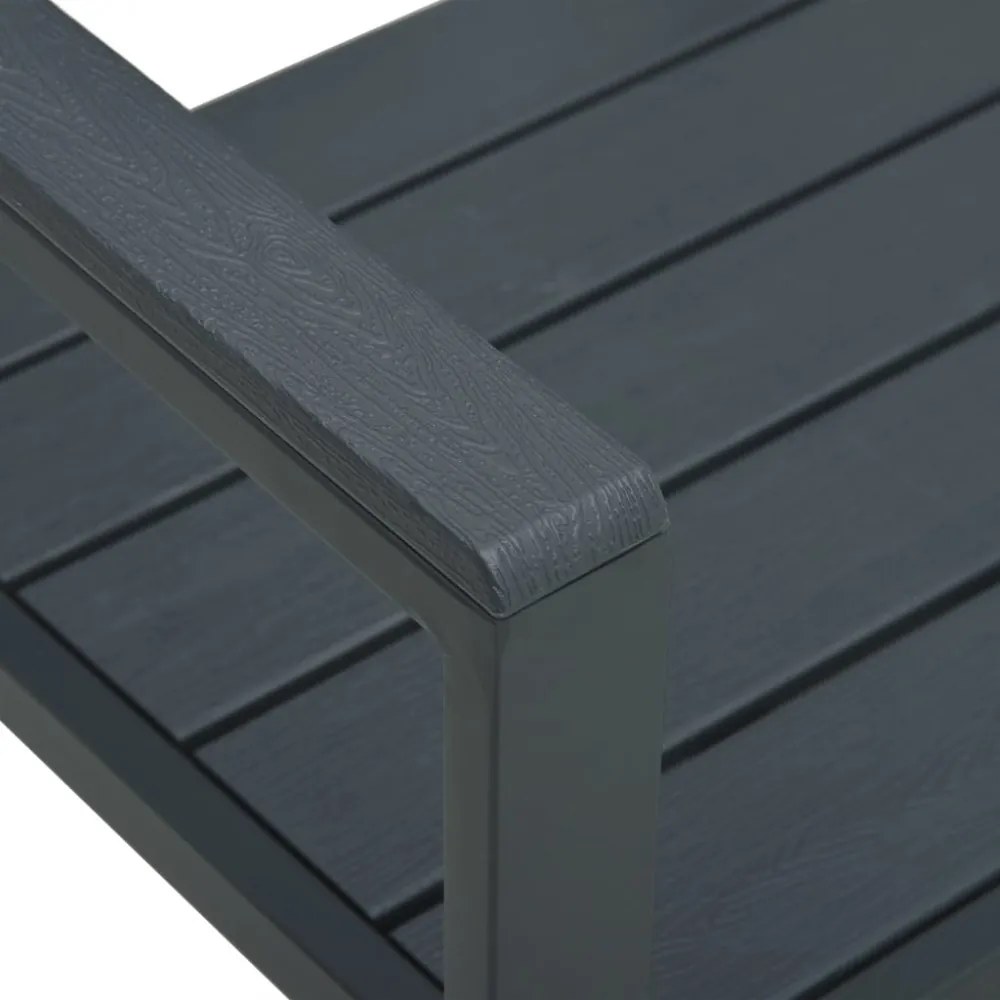 szürke fautánzatú HDPE kerti pad 120 cm