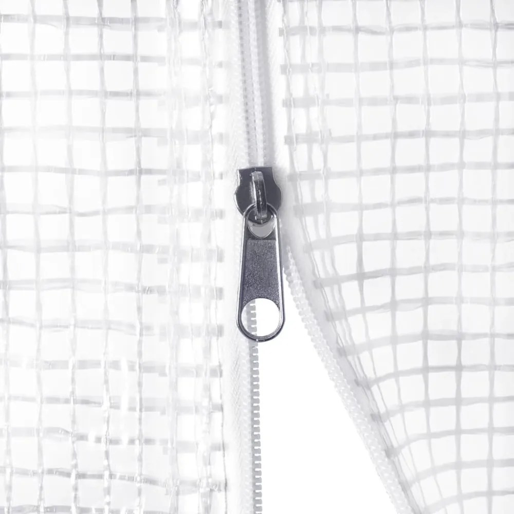 üvegház acélvázzal, fehér, 16 m², 4 x 4 x 2 m