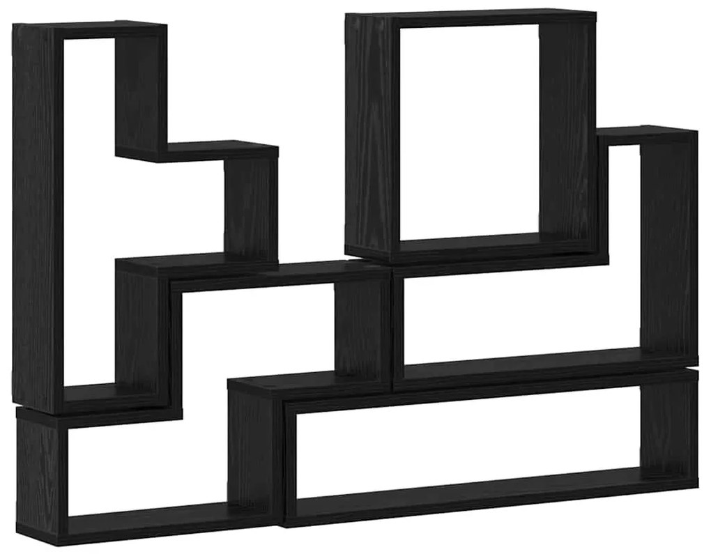 Fal Cube polcokkal Egyéb Musta tammi 96 x 12 x 64 cm Faanyag