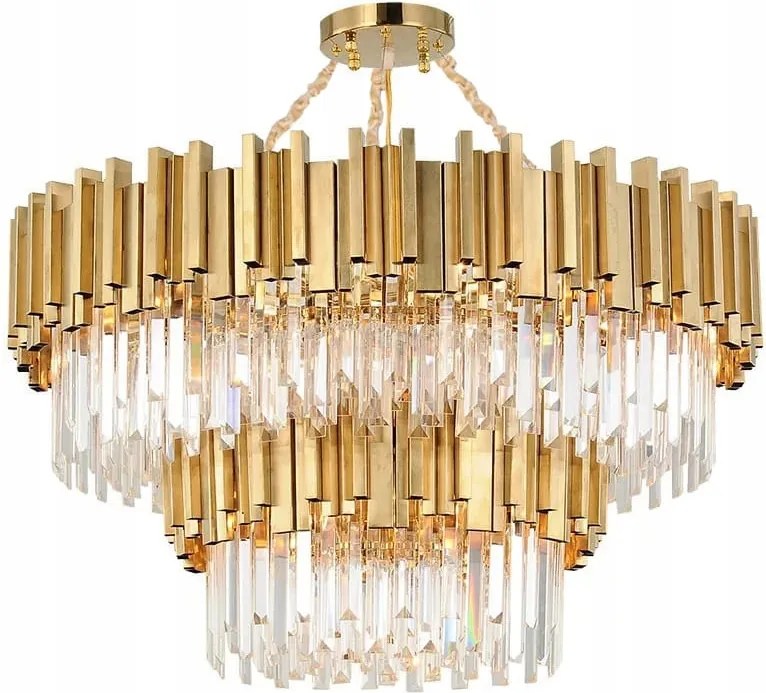 Pipe Organ Brass Double dupla kristály csillár 75cm sárgaréz arany