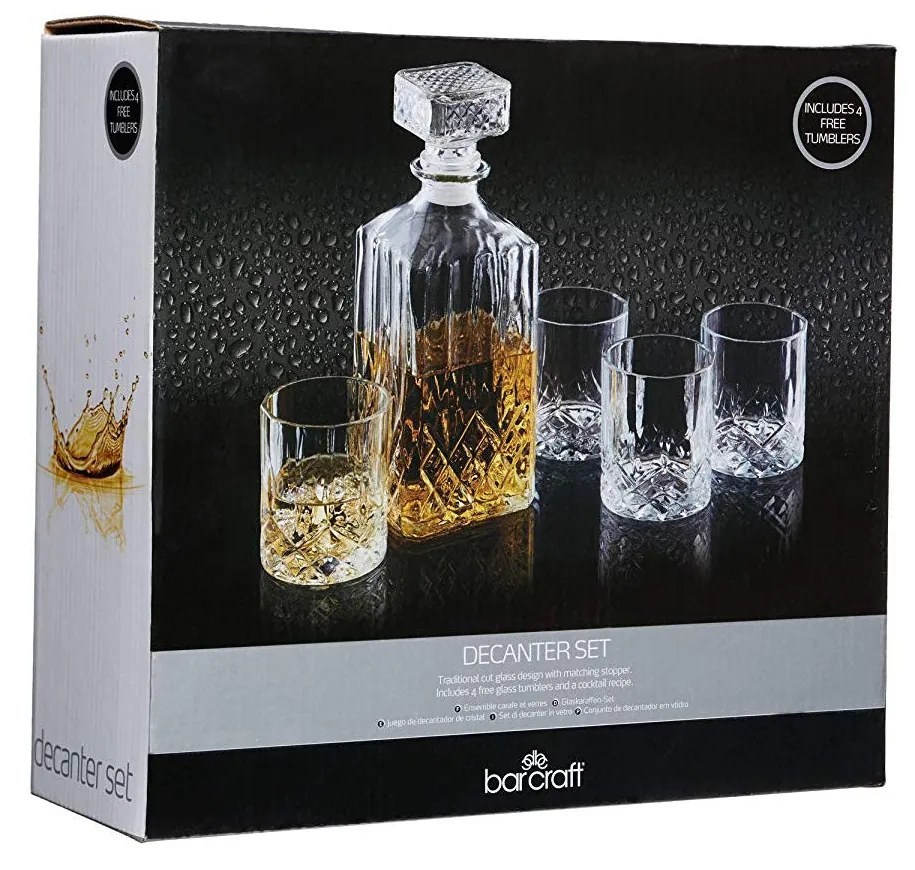 Whiskey tartó pohár és üveg szett BarCraft