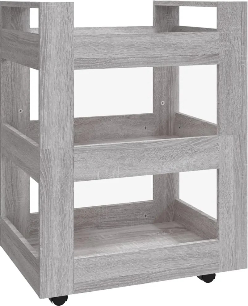 vidaXL szürke sonoma szerelt fa zsúrkocsi 60 x 45 x 80 cm