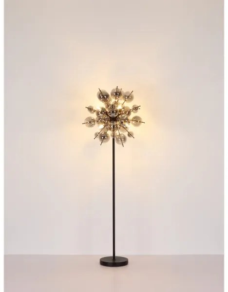 Globo 15633SS - Állólámpa UDO 6xE14/25W/230V fekete/füstös