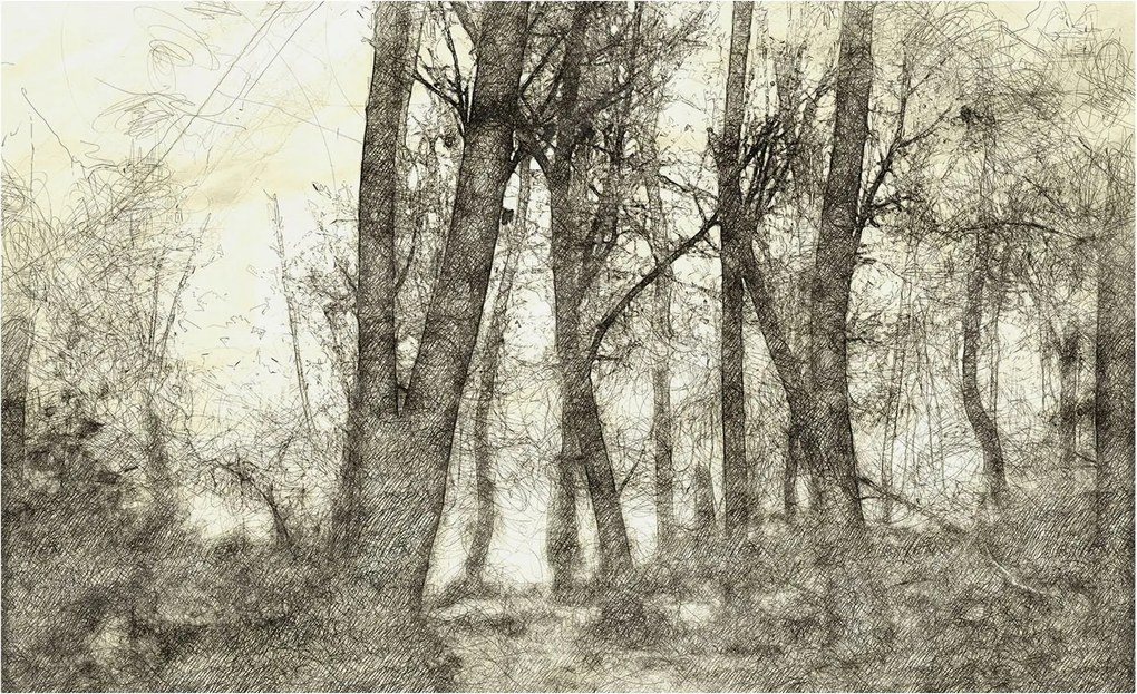 Fotótapéta Flizelin a ház szobájába 3D Erdei melankólia 416x254 Ragasztó