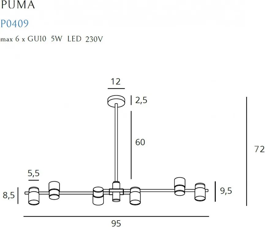 Függeszték Fekete MAXLIGHT P0409