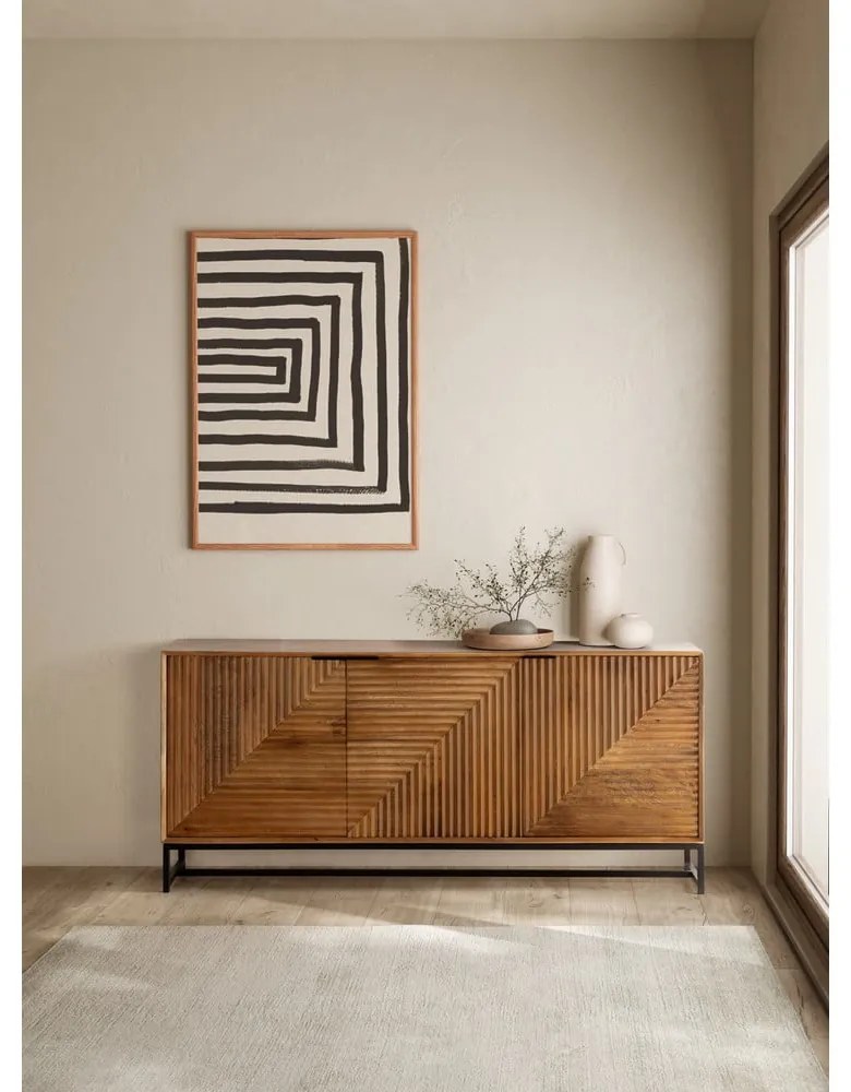 Natúr színű mangófa alacsony komód 170x79 cm Nereida – Marckeric