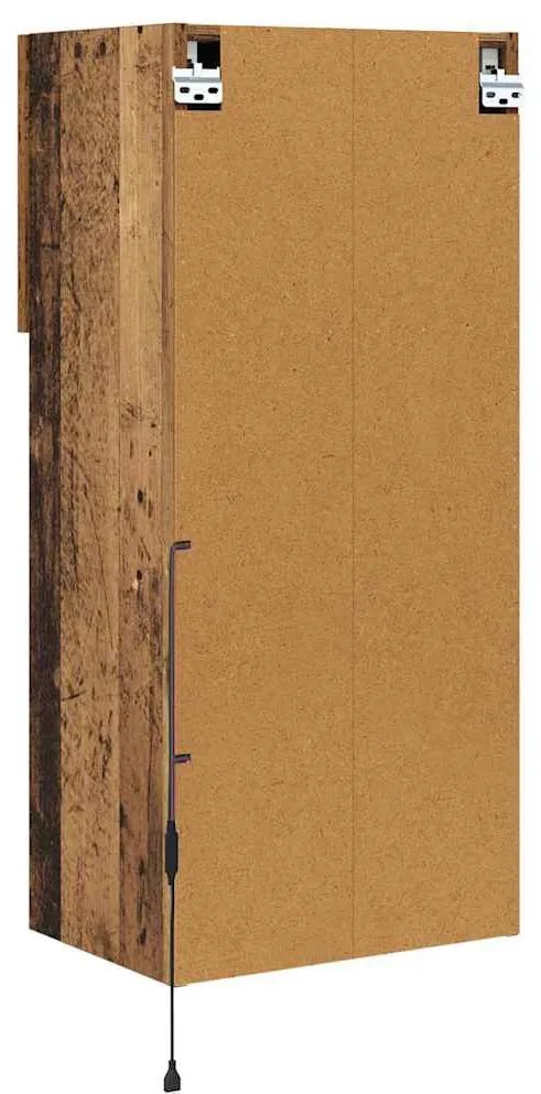 vidaXL Fali TV szekrények 2 pcs Öreg fa 40,5 x 30 x 90 cm Faanyag