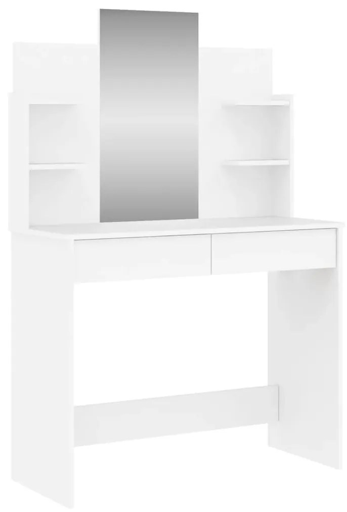 fehér fésülködőasztal tükörrel 96x39x142 cm