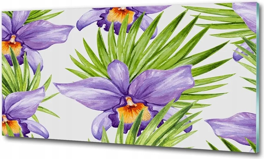 Fotó vászonkép edzett üveg Virágmintás 100x70