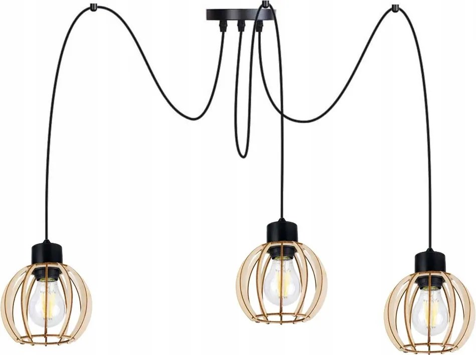 Függő mennyezeti lámpa Zwis Loft lámpabúra 3xE27 Pók