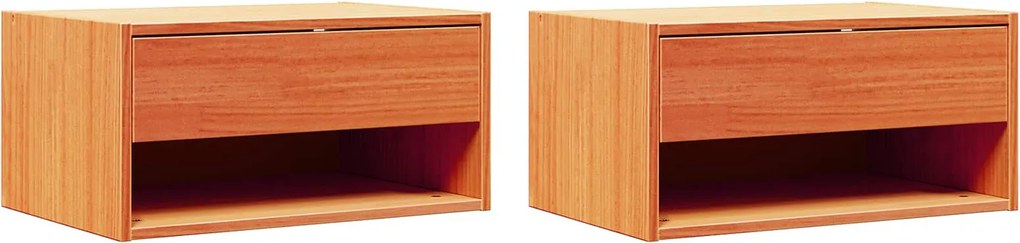 vidaXL Éjjeli asztal fiókkal 2 pcs Faggyú barna 50 x 32,5 x 24 cm