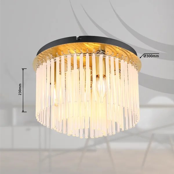 Globo 15698DM - Mennyezeti lámpa GORLEY 5xE27/60W/230V átm. 32 cm arany