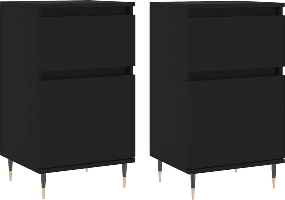 vidaXL 2 db fekete szerelt fa tálalószekrény 40 x 35 x 70 cm