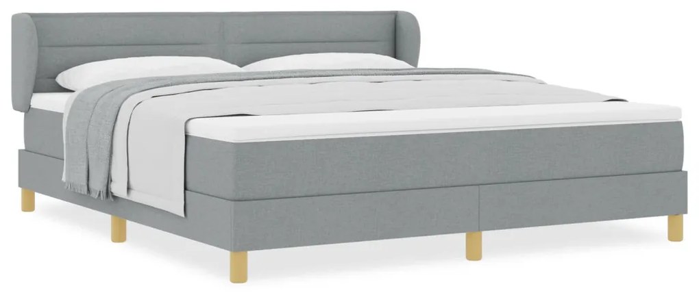 vidaXL Boxspring Ágy Mattal Világosszürke 180x200 cm Szövet