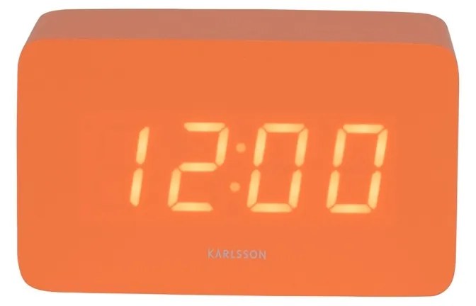 Karlsson 5983OR design LED óra ébresztővel,narancssárga, 10 cm