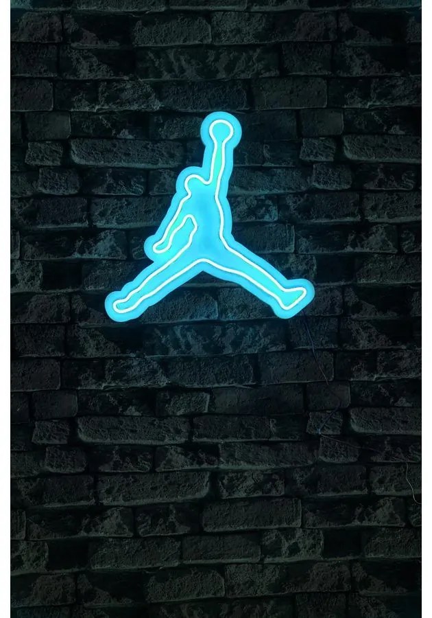 Műanyag LED-es fali dekoráció, Basketball - Blue