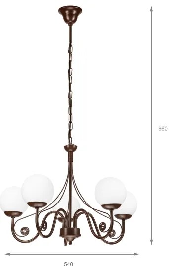 Brilagi - LED Csillár láncon COTTAGE 5xG9/40W/230V barna/fehér