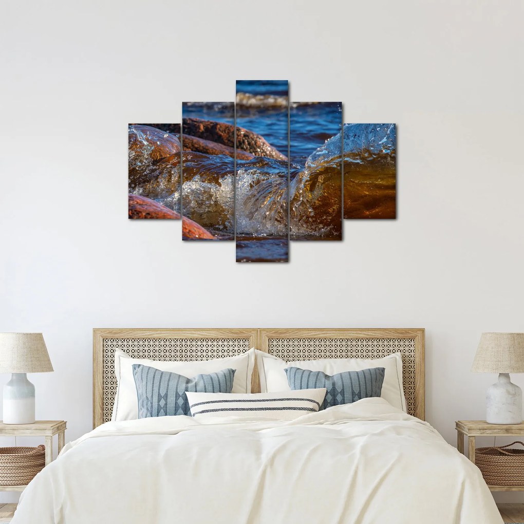 Részletes kép - víz a kövek között (150x105 cm)