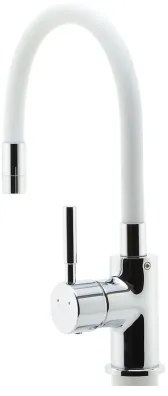 FERRO - Mosogató csap rugalmas karral fényezett króm/fehér