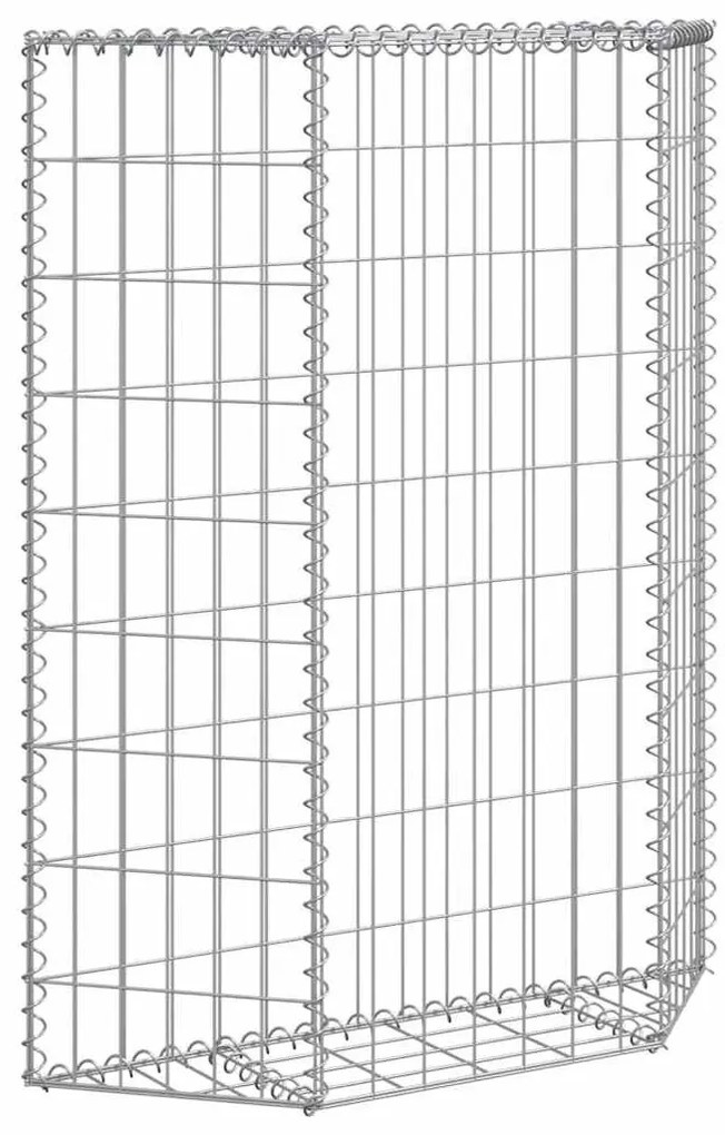 trapéz alakú horganyzott acél gabion magaságyás 80x20x100 cm