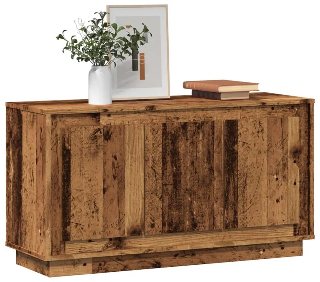 antik fa színű szerelt fa tálalószekrény 102 x 35 x 55 cm