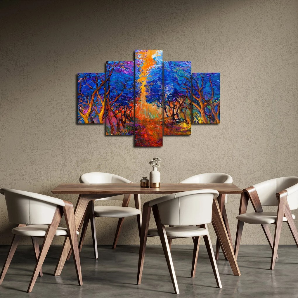 Kép - őszi fa koronák, modern impresszionizmus (150x105 cm)