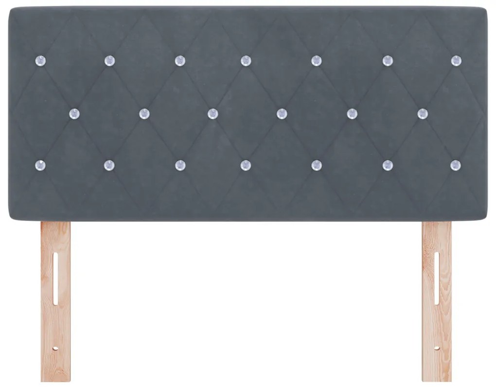 LED Fejtámla Kristály Gombos Sötétszürke 90 cm Bársony