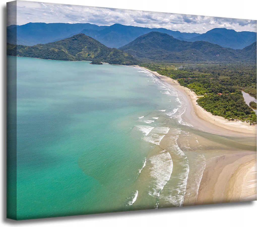 Vászonkép Vízpart Hullámok Hegyek Természet 40x30 cm Ajándéknak is tökéletes