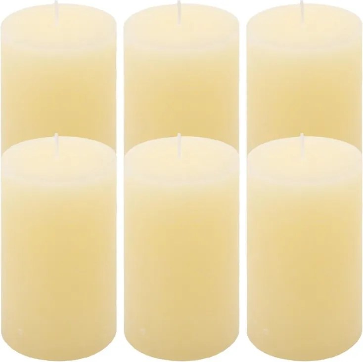Rusztikus  gyertya készlet 11,5 cm Ø 6,8 cm 6 db krém