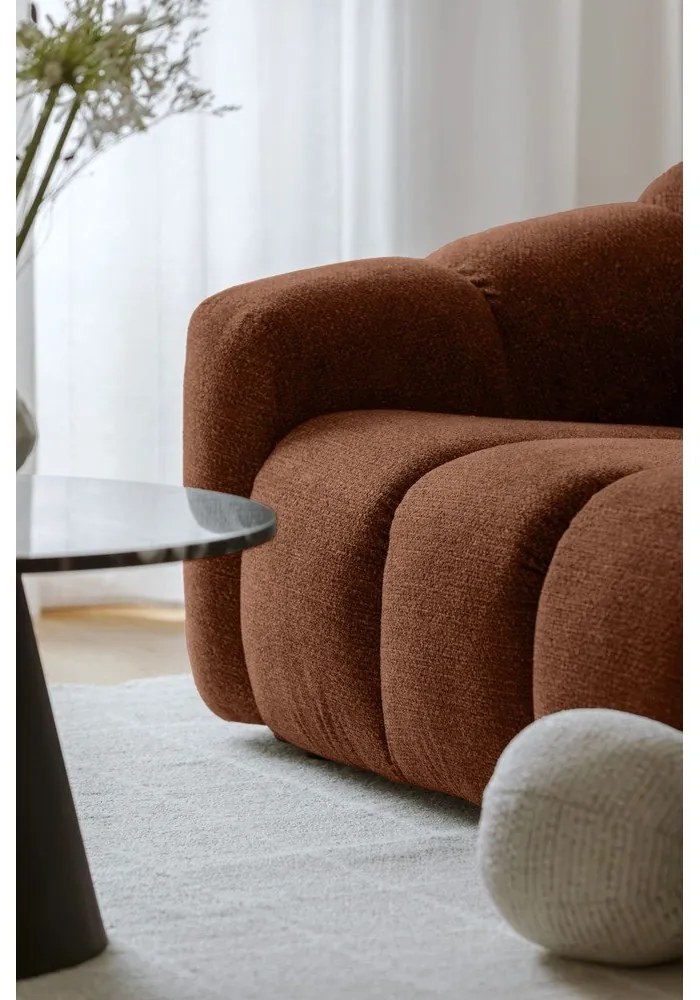 Terrakotta színű sarokkanapé Shell – Miuform