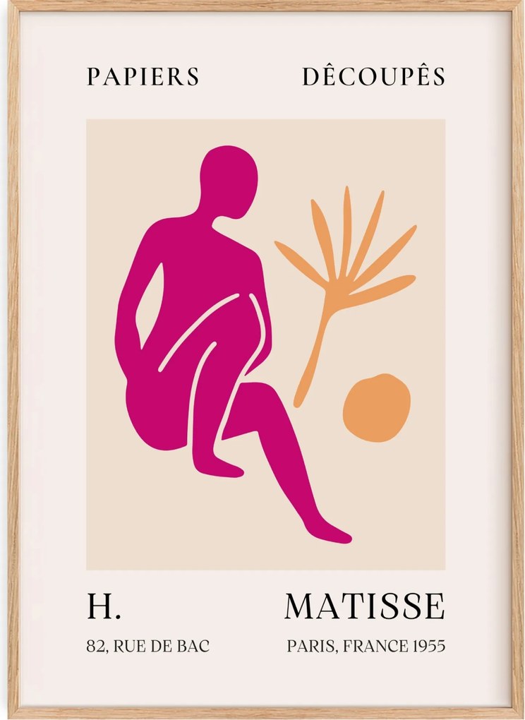 Poszter 50x70 Henri Matisse – Papír Découpés figura Pálmafával Paris 1955