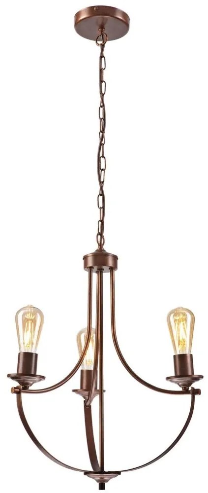 Csillár láncon GINA 3xE27/60W/230V barna