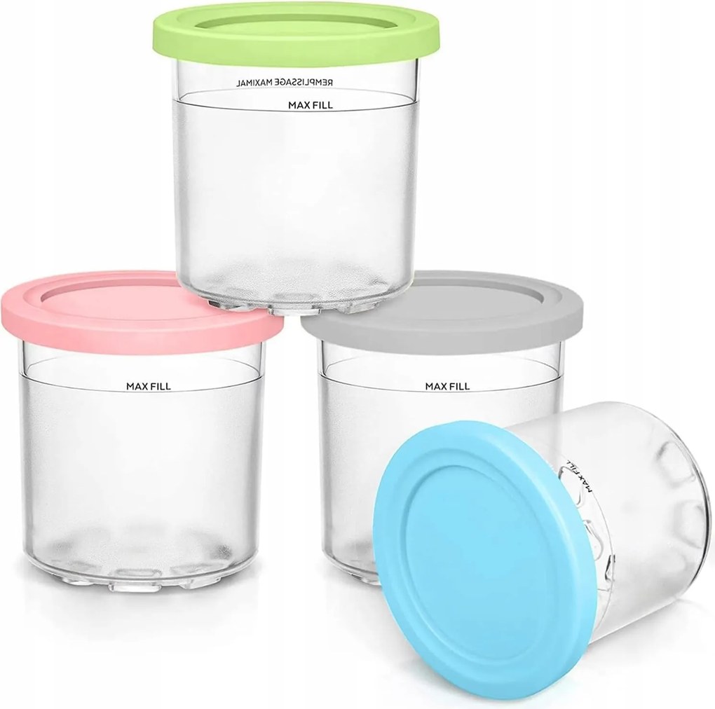 Konyhai Tárolódobozok Tetővel 473ML Ninja Creami Fagyasztóhoz 4 Db Bpa Mentes