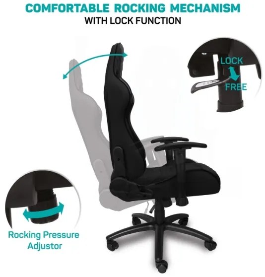 CONNECT IT CGC-1200-BK - Monaco Pro gamer szék fekete