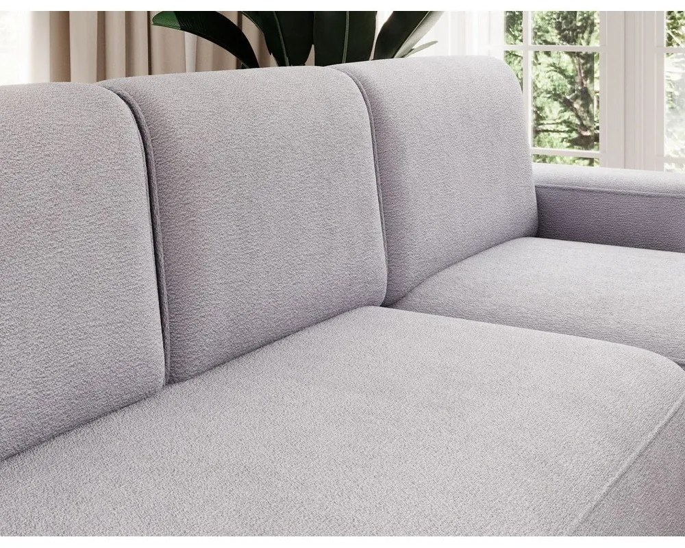 Világosszürke zsenília kinyitható-tárolóhelyes sarokkanapé (jobb oldali-heverő résszel) Aurumm – ELTAP