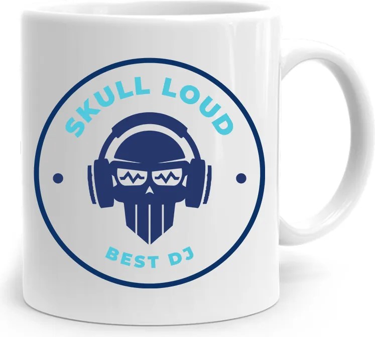 Dja Zene Bögre Skull Loud Best Dj Ajándék fényképes nyomtatással