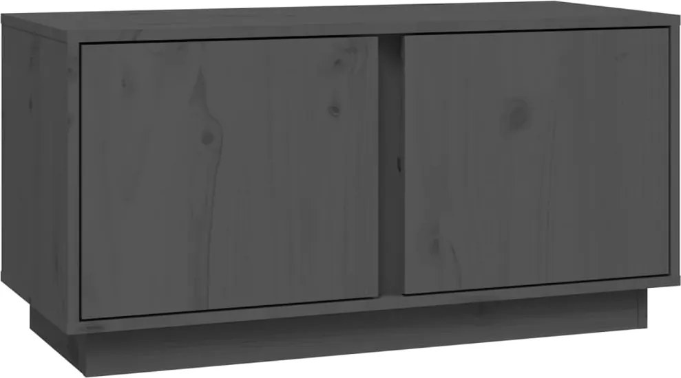 vidaXL szürke tömör fenyőfa TV-szekrény 80 x 35 x 40,5 cm
