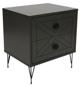 Éjjeliszekrény LUNA 55x50 cm antracit/fekete