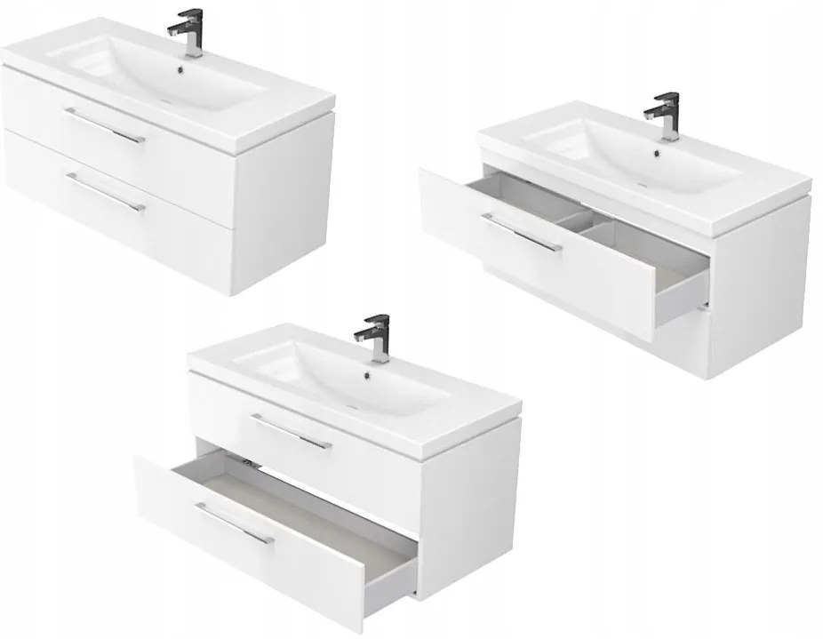 Cersanit - SET szekrény + mosdó, fehér fényű, LARA COMO 80, S801-149-DSM