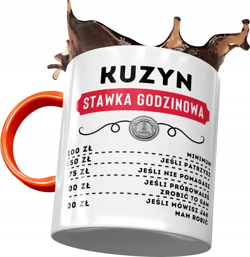 Narancssárga Bögre Unokatestvérnek Születésnapra Ajándék Nyomtatott Fotóval