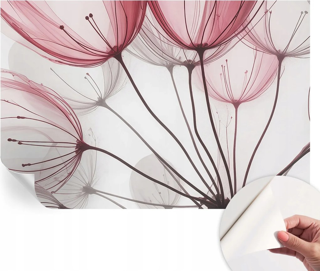 Fotótapéta Fali tapéta Hálószobába és Nappaliba Virágos sziluettek 104x70