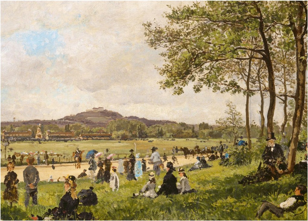 Kép - French 19th Century, Race Course at Longchamps, reprodukciók (70x50 cm)