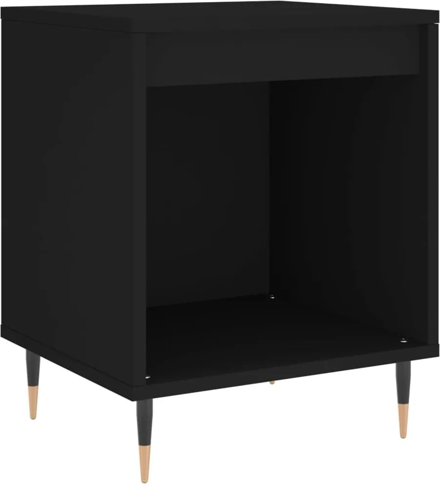 vidaXL fekete szerelt fa éjjeliszekrény 40 x 35 x 50 cm