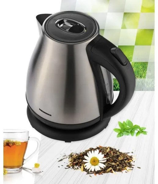 Heinner HEK-17IX - Elektromos vízforraló 1,7 l 2200 W/230 V matt króm/fekete